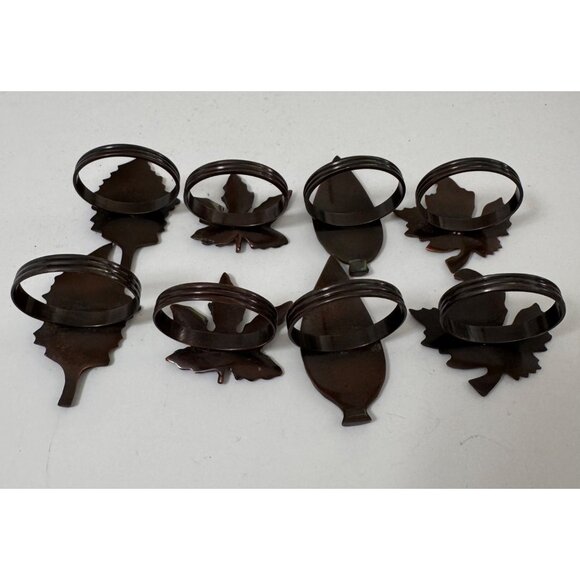 Rustic Leaf Design Napkin Rings Set Of 8 Holiday Fall Home Decor Dining  Brown - Picture 13 of 15
